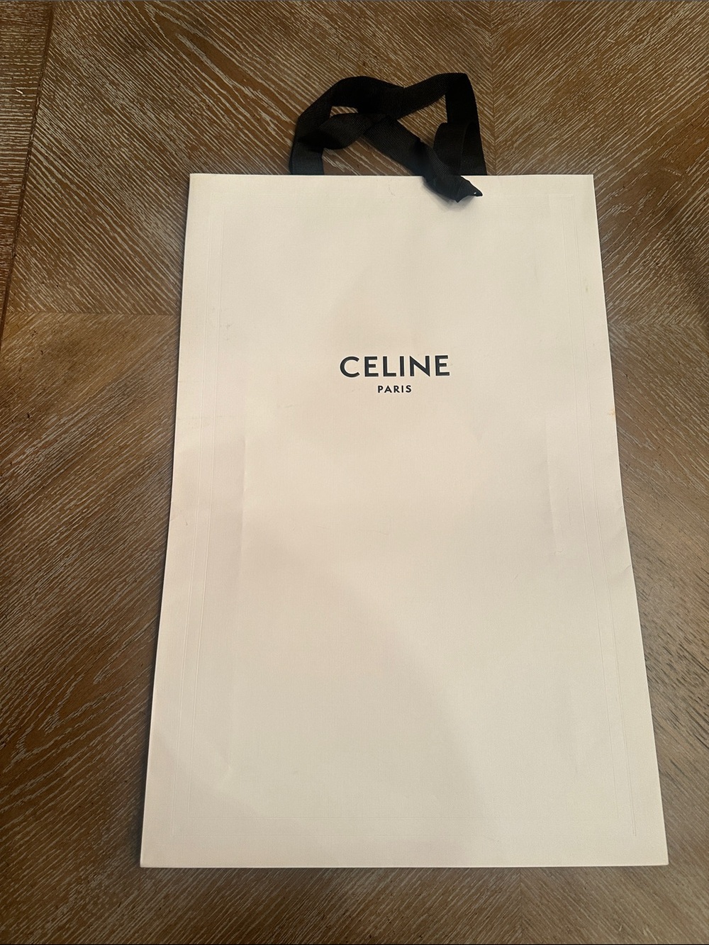 Celine White and Black Paper Bag